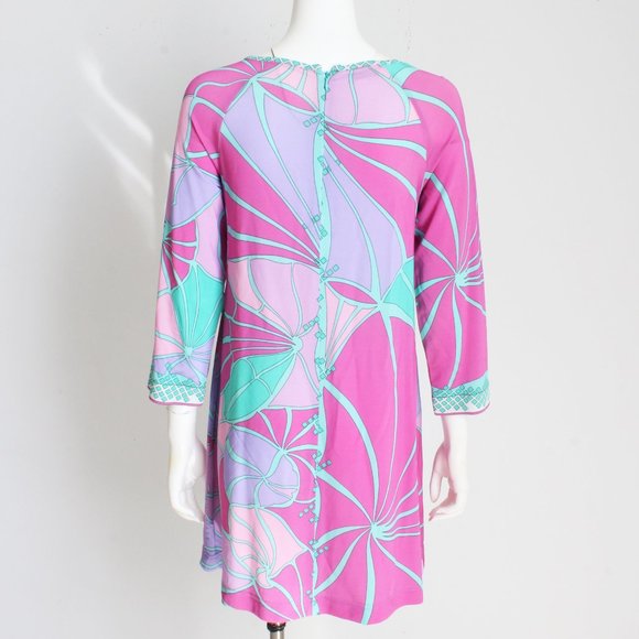 Averardo Bessi Dress Silk Jersey Abstract Leaf Print - Picture 5 of 9